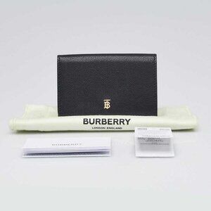Burberry Black Grainy Leather Lark TB Compact Wallet